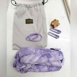 Heatless Curler Set + Pink and Gold Glitter Spa Headband